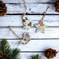 White Christmas Ornament Gift Set of 3, Gold Silver Copper Foil Flakes