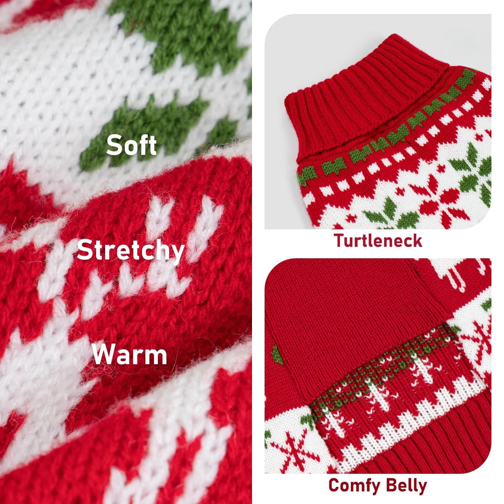 christmas dog sweater detail