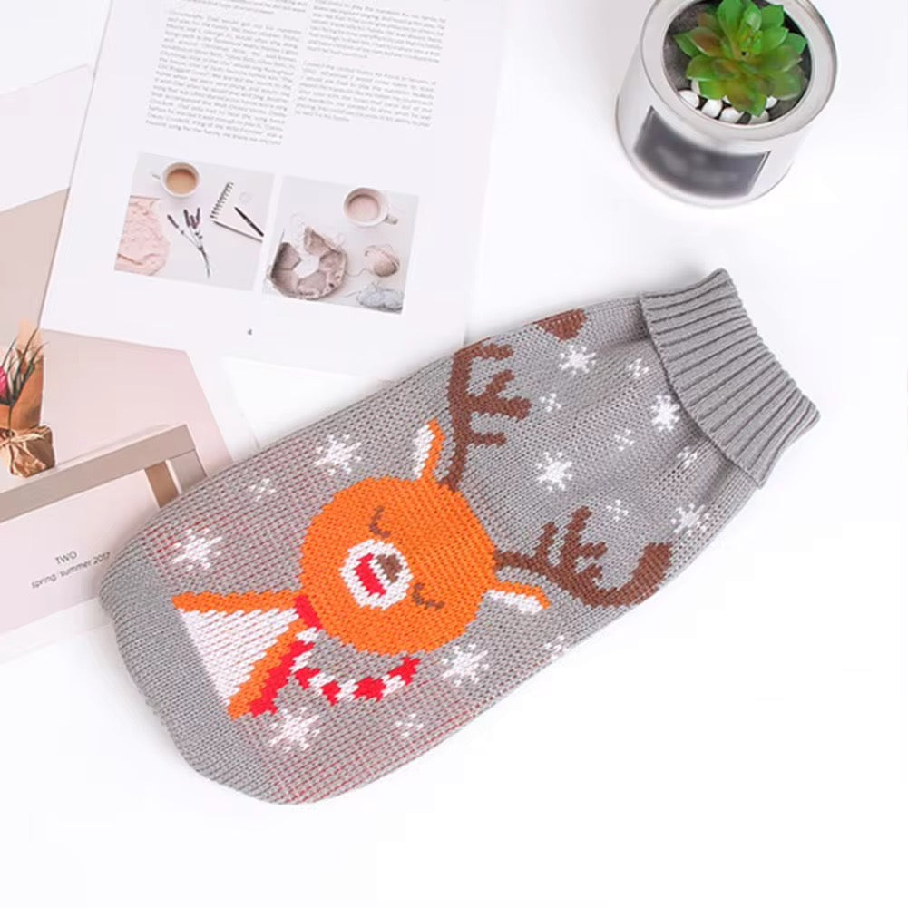 Reindeer Christmas dog sweater included in the Merry and Cozy Pup Bundle