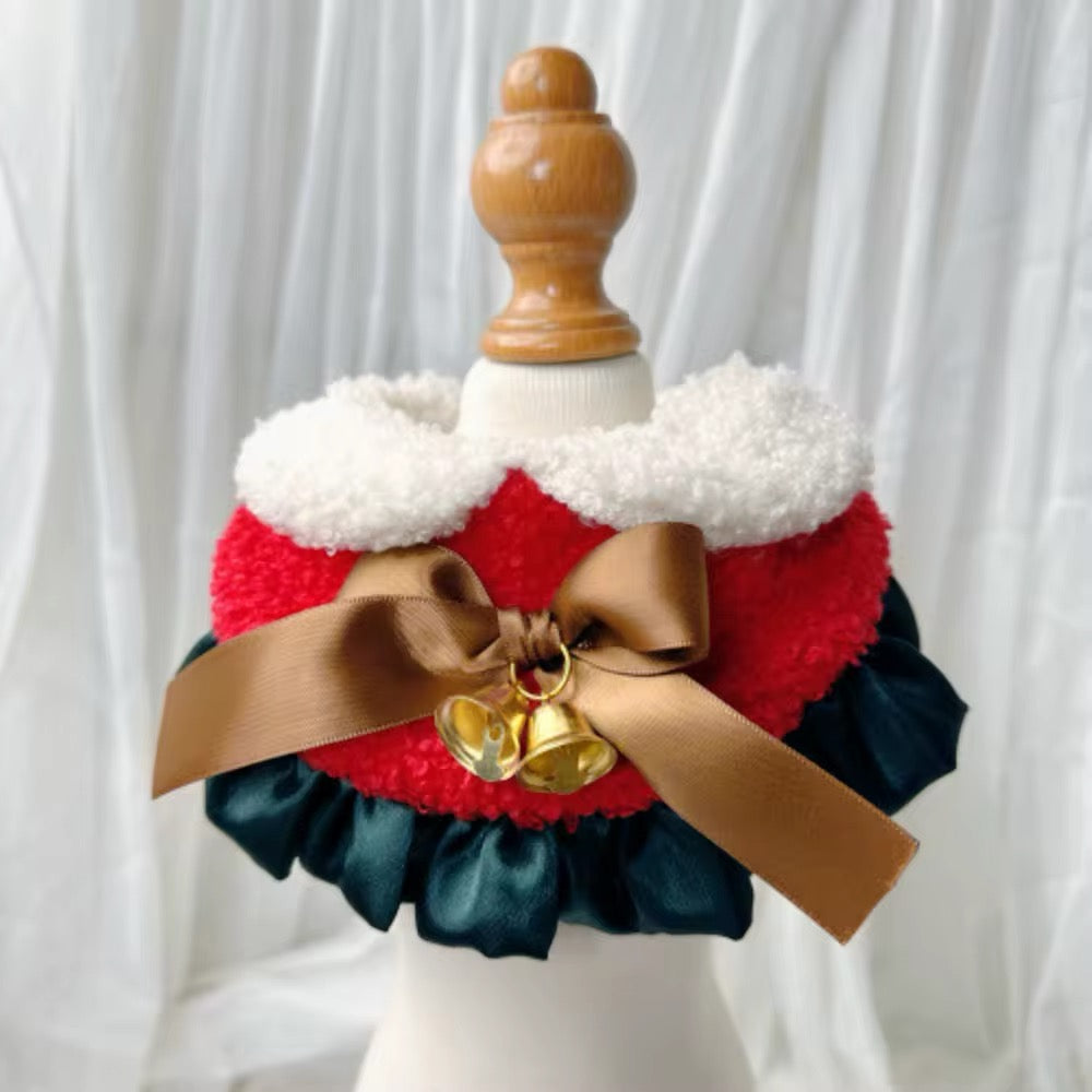 Festive fur-trim Christmas dog bandana featured in the Christmas Photo-Ready Pup Bundle