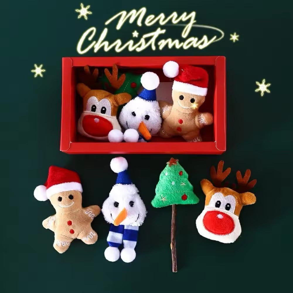 Holiday plush dog toy gift box included in the bundle